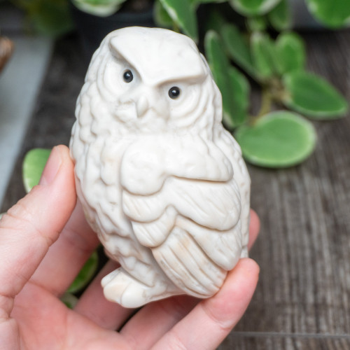 White Jade Large Owl
