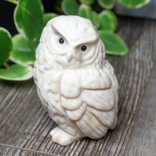 White Jade Large Owl