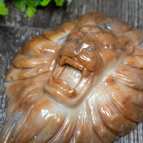 Chalcedony & Agate Lion Carving #2