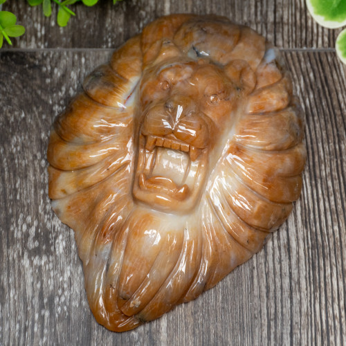 Chalcedony & Agate Lion Carving #2