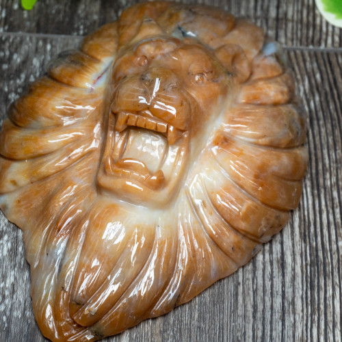 Chalcedony & Agate Lion Carving #2