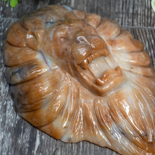 Chalcedony & Agate Lion Carving #2