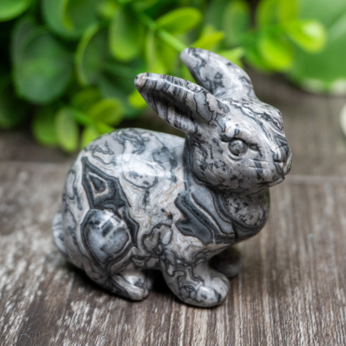 Silver Lace Agate Rabbit