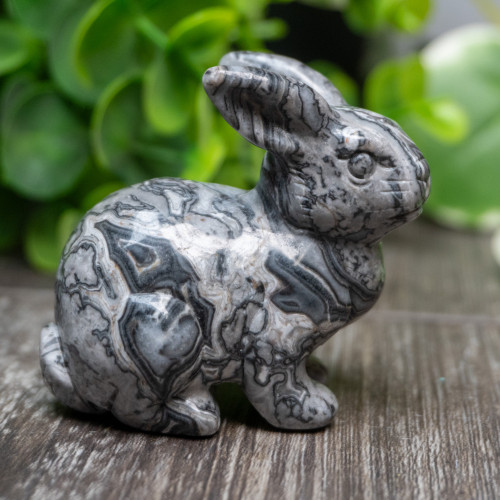 Silver Lace Agate Rabbit