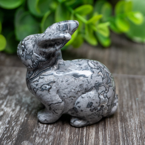 Silver Lace Agate Rabbit