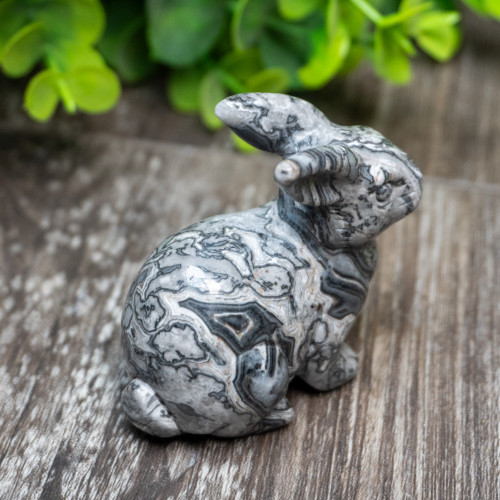 Silver Lace Agate Rabbit