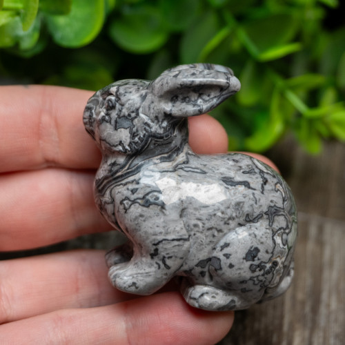 Silver Lace Agate Rabbit