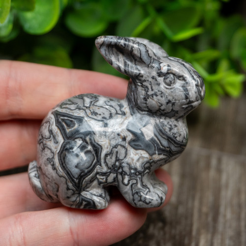 Silver Lace Agate Rabbit