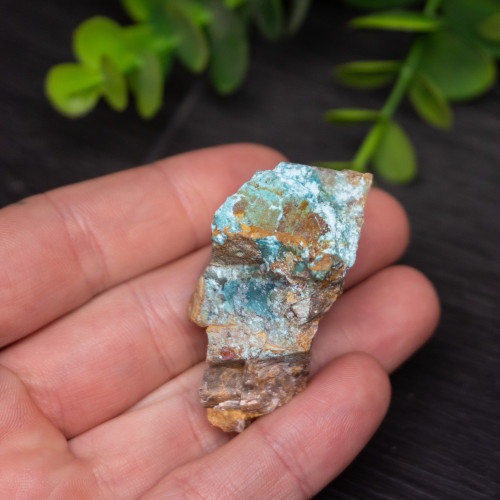 Raw Chrysocolla In Calcite #1