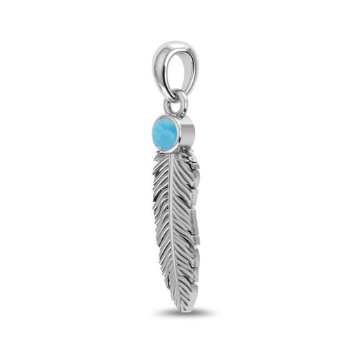 Larimar Feather Random Pendant