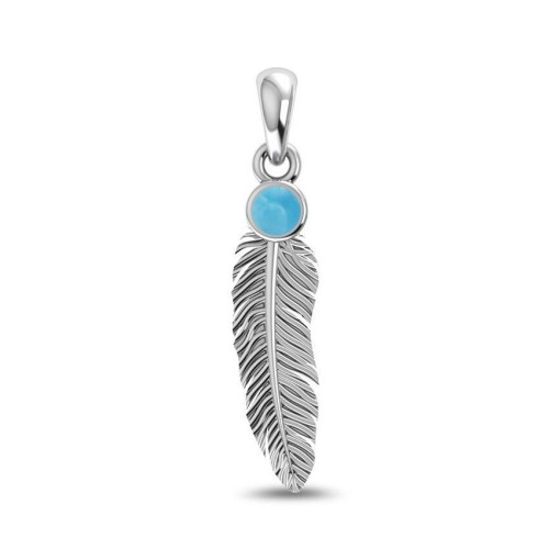 Larimar Feather Random Pendant