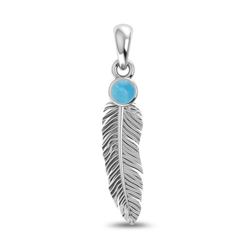 Larimar Feather Random Pendant