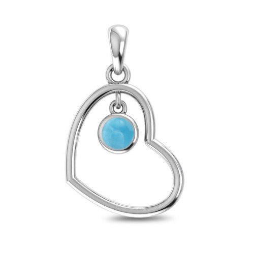 Larimar Heart Random Pendant