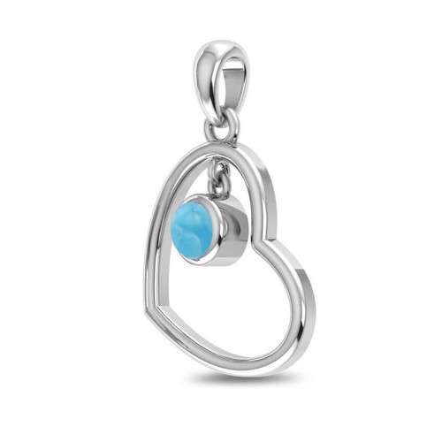 Larimar Heart Random Pendant