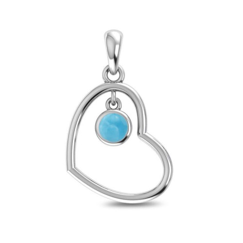 Larimar Heart Random Pendant