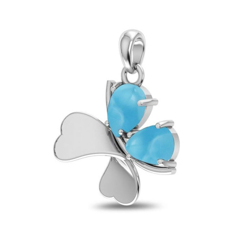 Larimar Clover Random Pendant