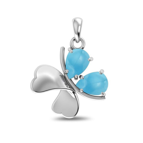 Larimar Clover Random Pendant