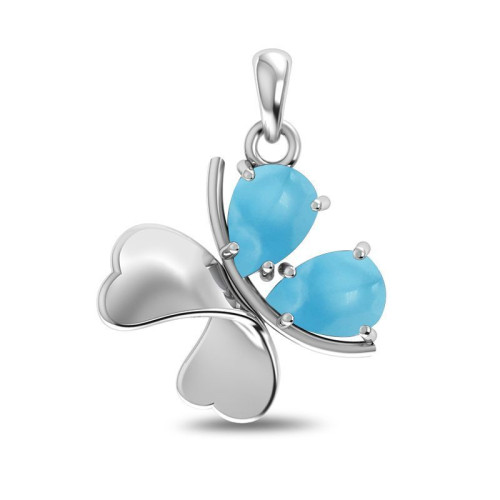 Larimar Clover Random Pendant