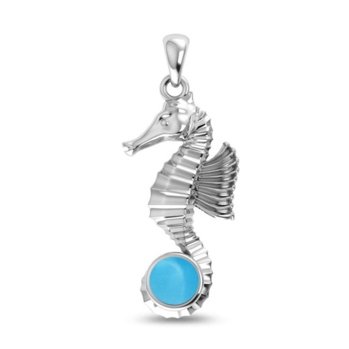 Larimar Seahorse Random Pendant