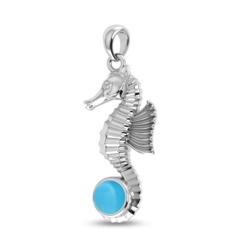 Larimar Seahorse Random Pendant