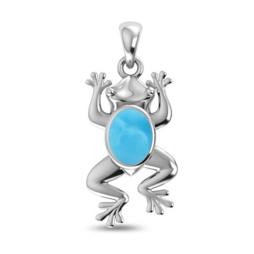 Larimar Frog Random Pendant