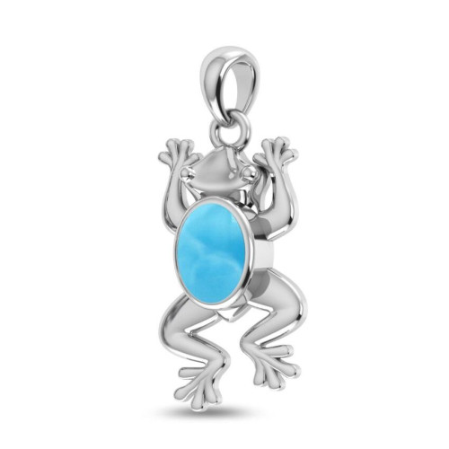 Larimar Frog Random Pendant