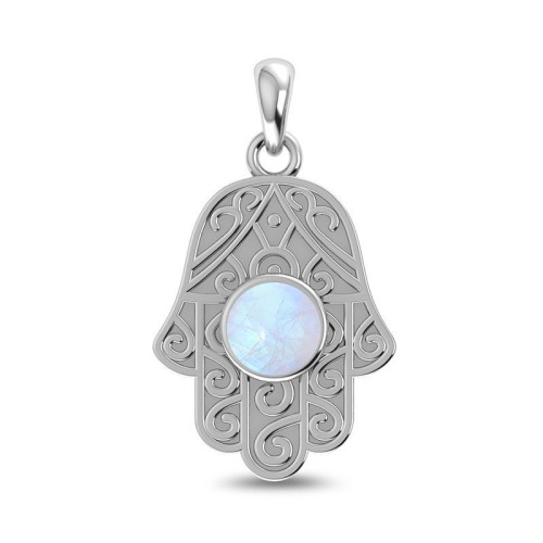 Rainbow Moonstone Hamsa Hand Random Pendant