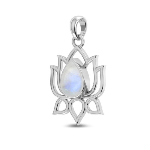 Rainbow Moonstone Lotus Random Pendant