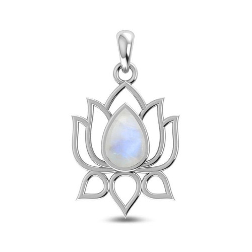 Rainbow Moonstone Lotus Random Pendant