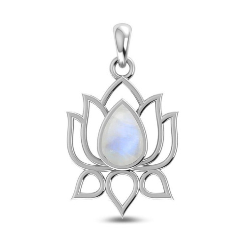 Rainbow Moonstone Lotus Random Pendant