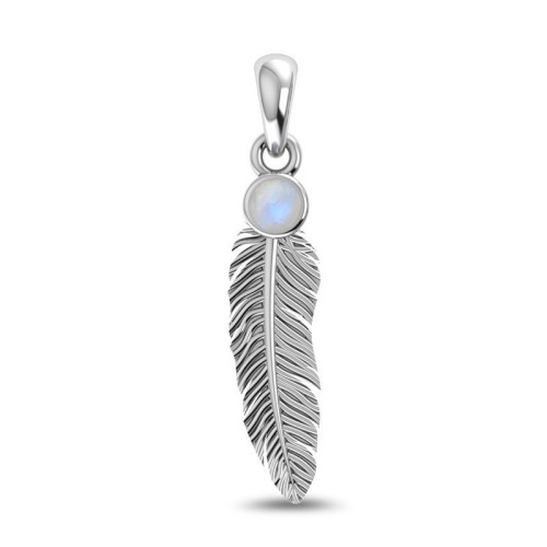 Rainbow Moonstone Leaf Random Pendant