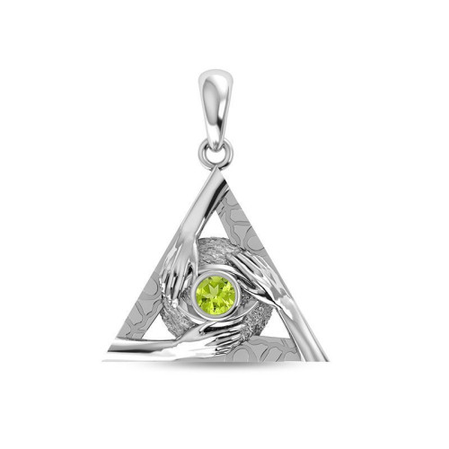 Facetted Peridot Hands Random Pendant