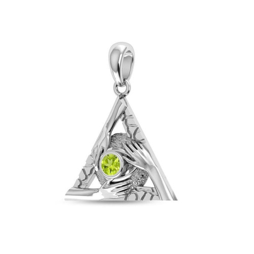 Facetted Peridot Hands Random Pendant