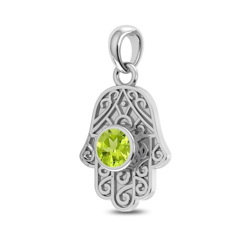 Facetted Peridot Tree Random Pendant