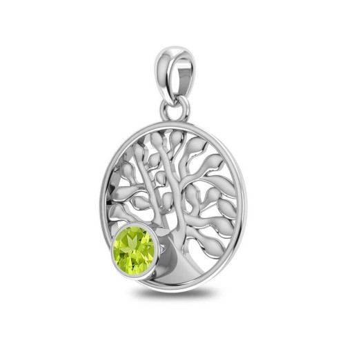 Facetted Peridot Tree Random Pendant