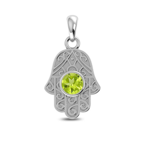 Facetted Peridot Tree Random Pendant