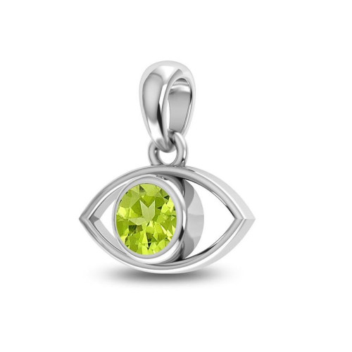 Facetted Peridot Eye Random Pendant