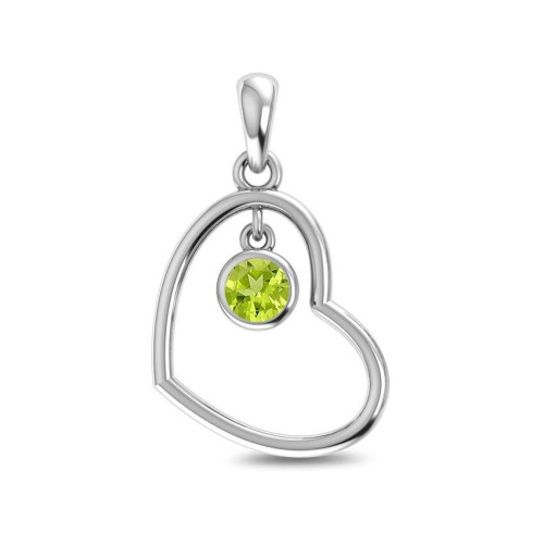 Facetted Peridot Heart Random Pendant