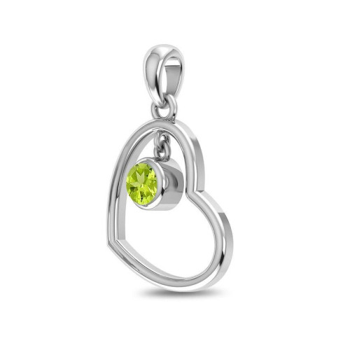 Facetted Peridot Heart Random Pendant