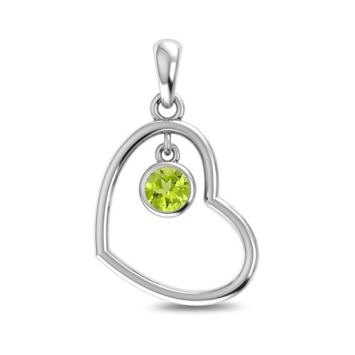 Facetted Peridot Heart Random Pendant