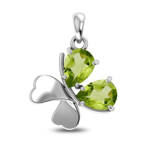 Facetted Peridot Clover Random Pendant