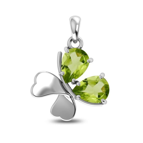 Facetted Peridot Clover Random Pendant