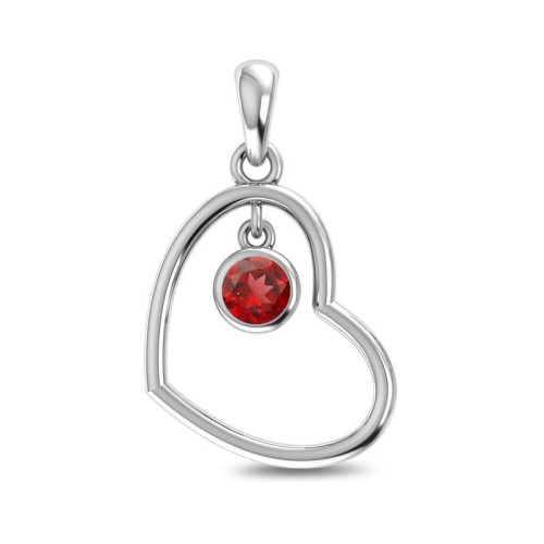 Facetted Garnet Heart Random Pendant