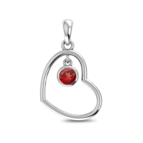 Facetted Garnet Heart Random Pendant