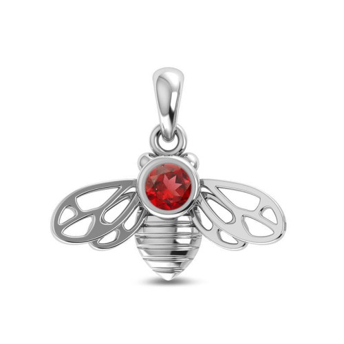 Facetted Garnet Bee Random Pendant