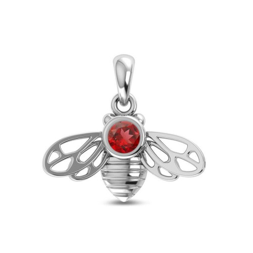 Facetted Garnet Bee Random Pendant