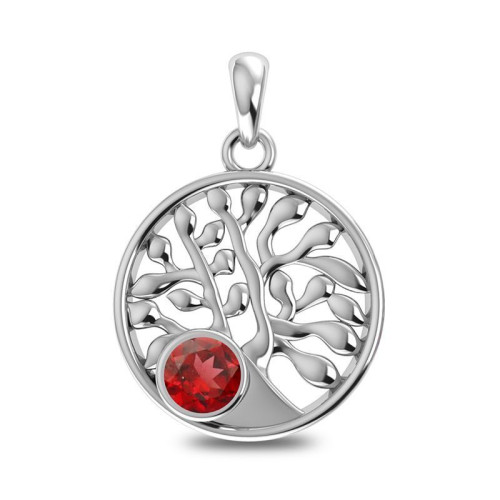 Facetted Garnet Tree Random Pendant