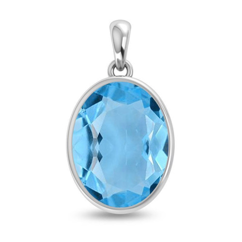 Facetted Blue Topaz Random Pendant #8