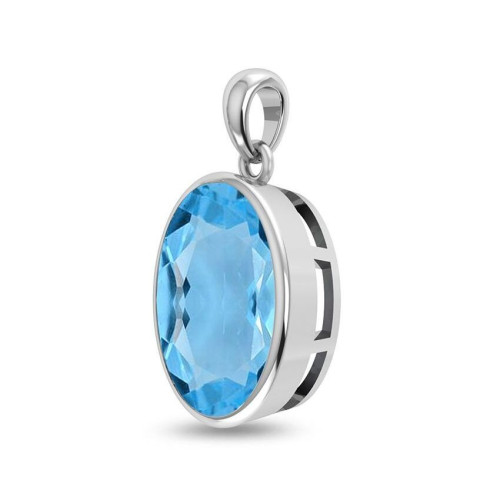 Facetted Blue Topaz Random Pendant #8