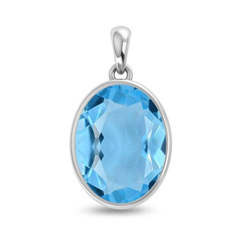 Facetted Blue Topaz Random Pendant #8